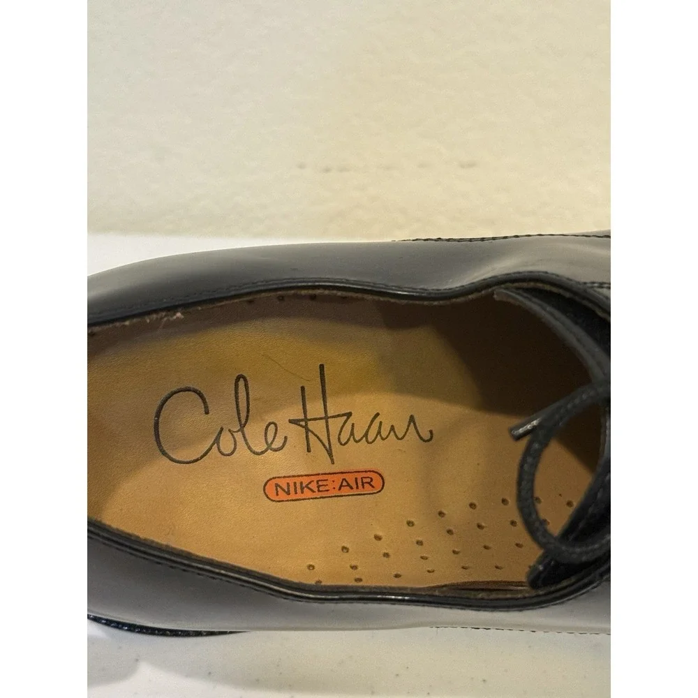 Cole Haan Leather Split Toe Stitched Oxfords  Men's Size 9.5 Black Shiny
